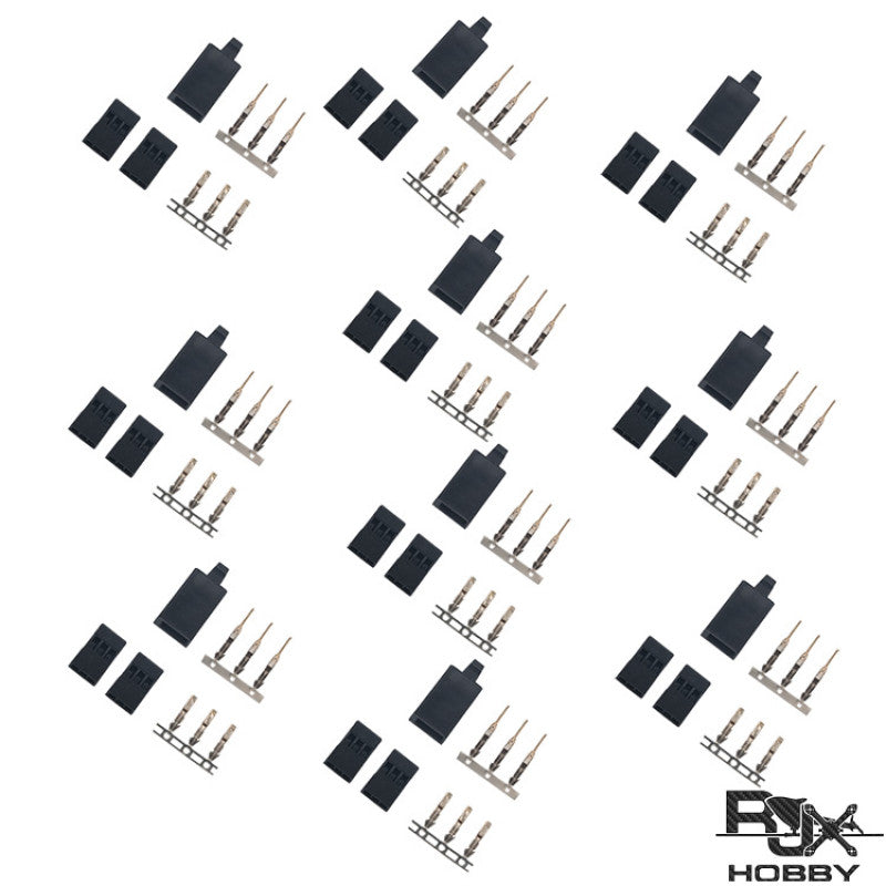 RJXHOBBY 10 Sets JR / Hitec / Spektrum Style Servo Connector Plugs Mal ...